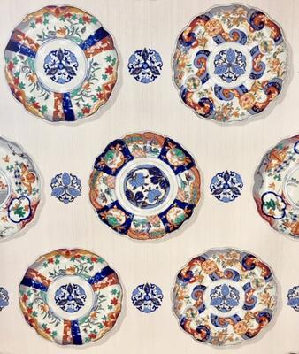 DuFour Imari wallcovering in Smoke