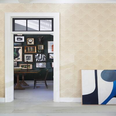 Serena Dugan Bahia grasscloth wallcovering in Sand/Natural