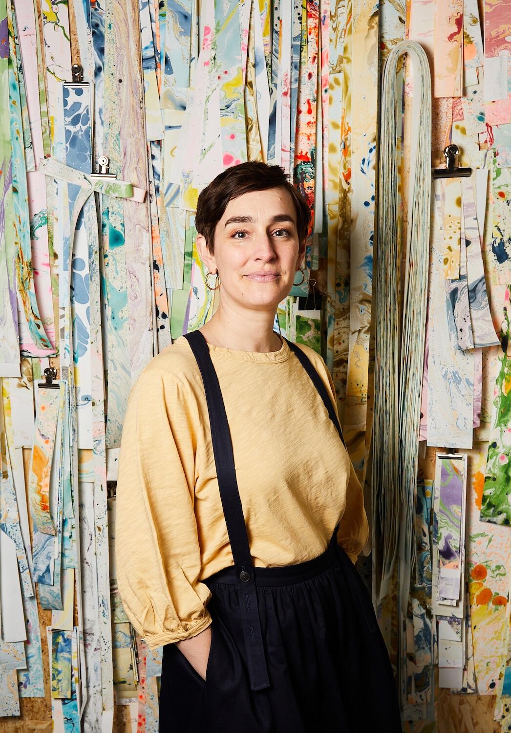 This British artist uses traditional Japanese marbling techniques to create dreamy handmade wallcoverings